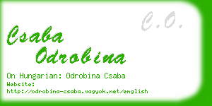 csaba odrobina business card